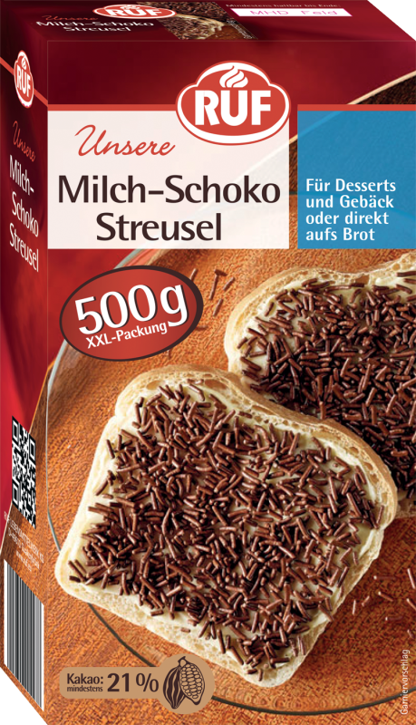 RUF Milch Schoko Streusel 500g
