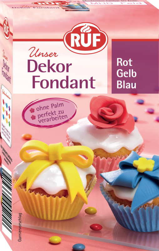 RUF Dekor Fondant Rot Gelb Blau