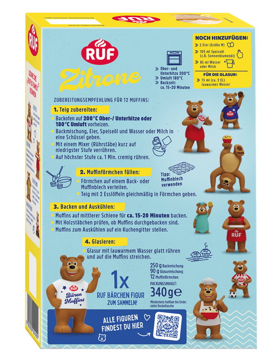 RUF Bären Muffins Zitrone Backmischung