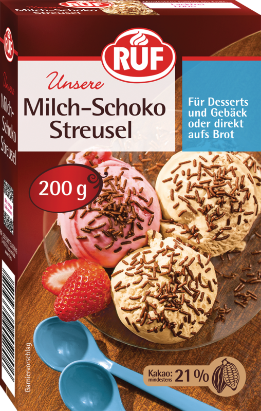 RUF Milch Schoko Streusel 200G