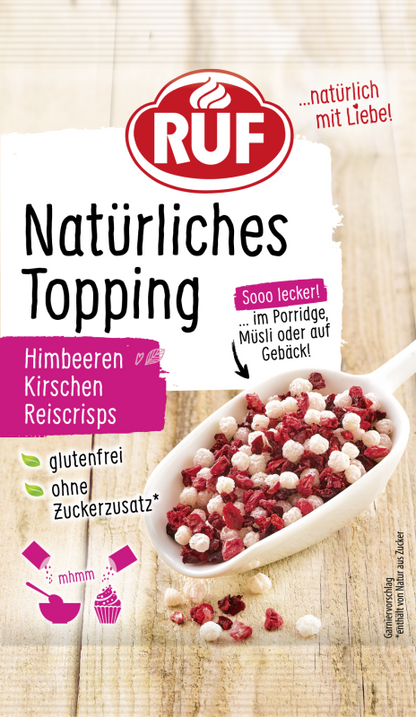RUF Natürliches Topping Himbeer Kirsche Reiscrisps