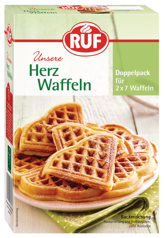 RUF Herz Waffeln Backmischung