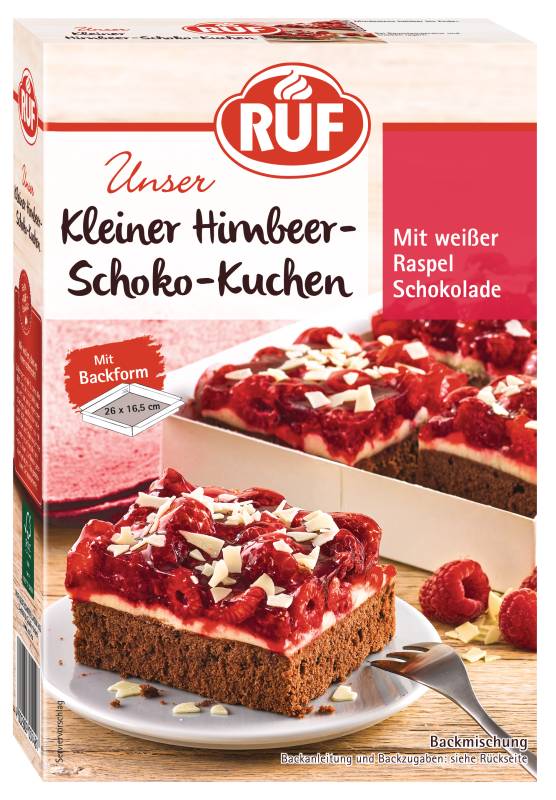 RUF Kleiner Himbeer Schoko Kuchen Backmischung