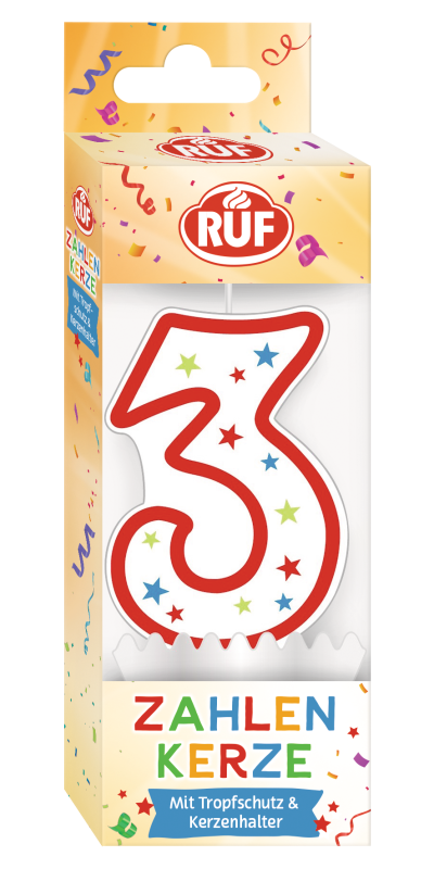 RUF Zahlenkerze 3