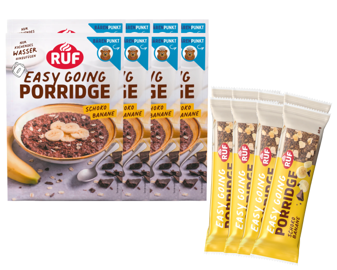 RUF Schoko Banane  Porridge + Riegel (16 Stück)